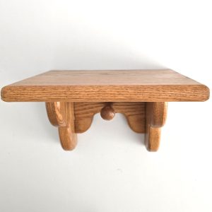 vintage 9" small oak shelf with peg